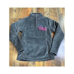 Patagonia Re Tool Snap T Fleece Pullover Sweater Jacket Gray Purple Size Small